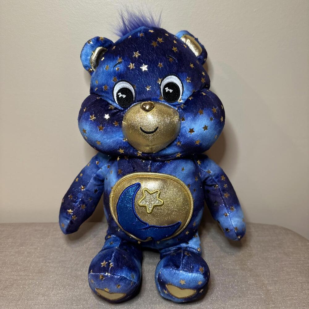 Limited Edition Care Bear Bedtime Bear Plush Light Up Belly Blue Nostalgia